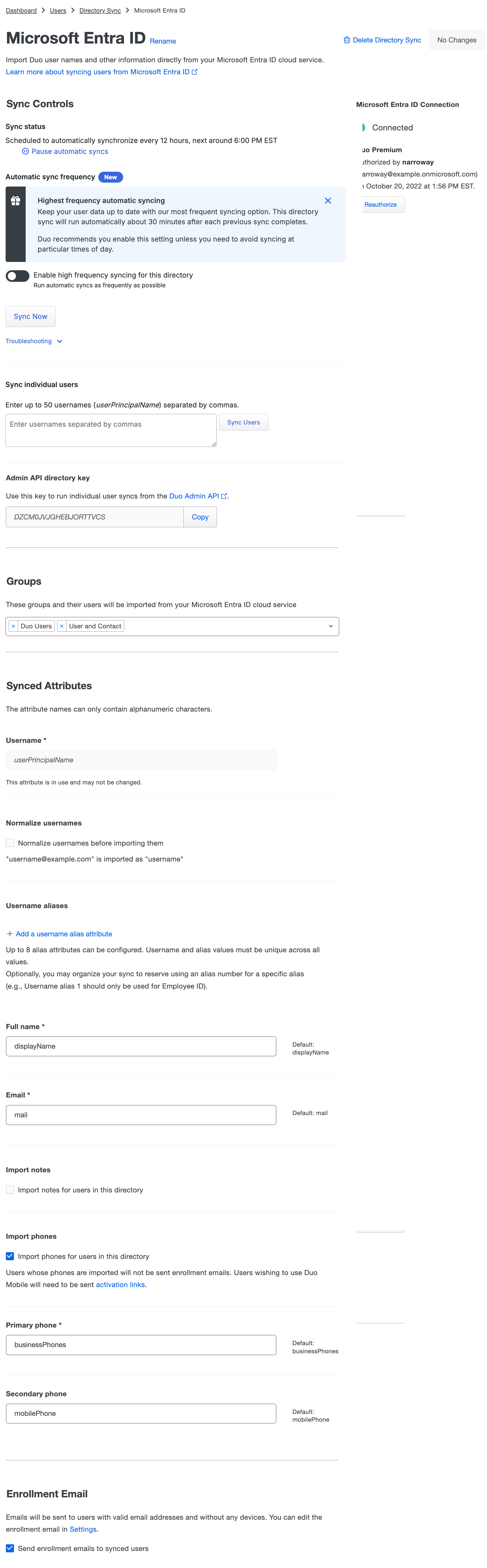 Configured Entra ID Directory Sync