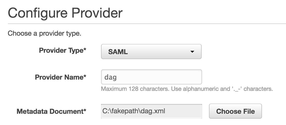 AWS SAML Provider