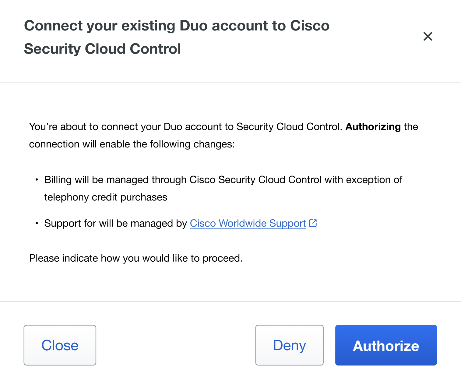 Authorize Provisioning Duo