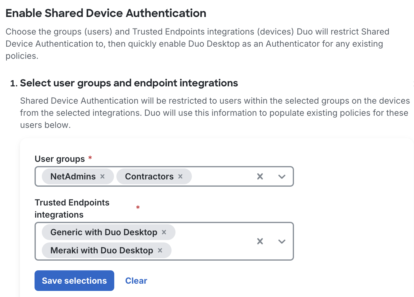 Enable Shared Device Authentication