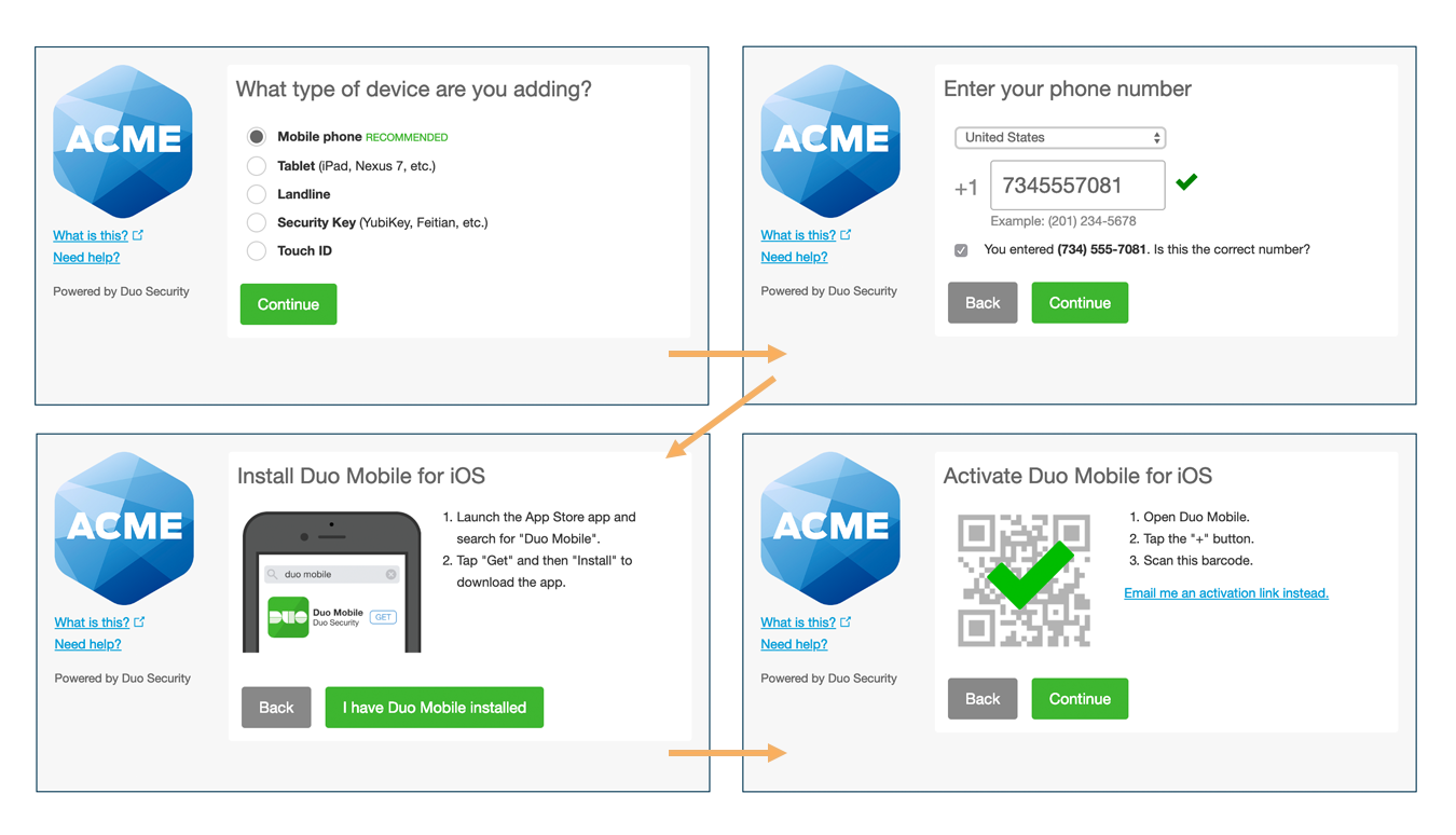 Traditional Duo Prompt User Enrollment Process