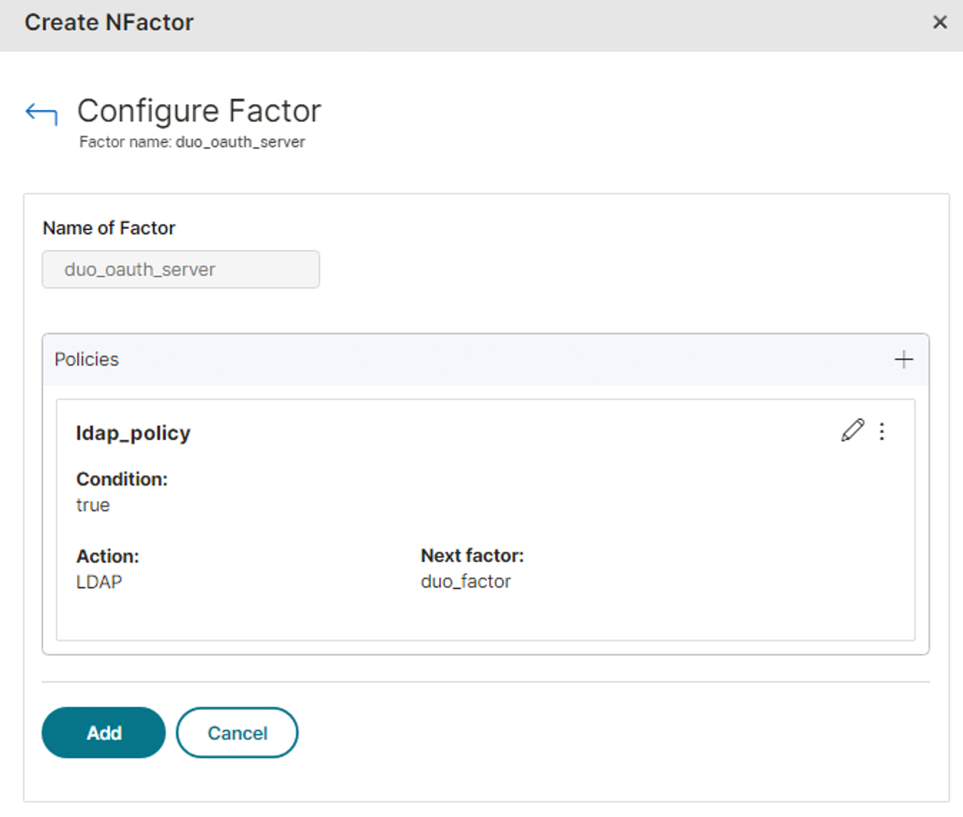 Save LDAP First Factor Policy