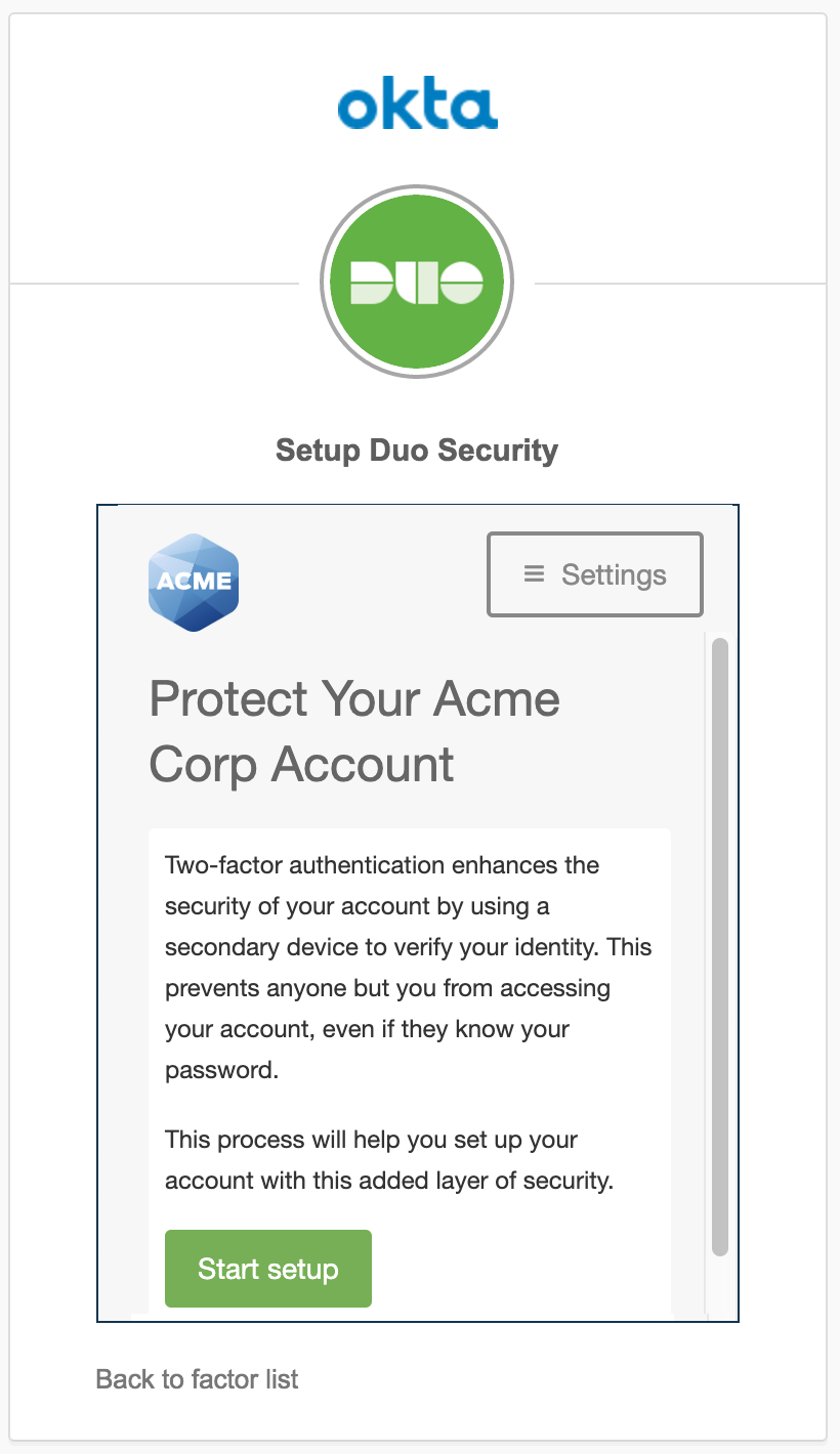 Okta Duo Setup Wizard