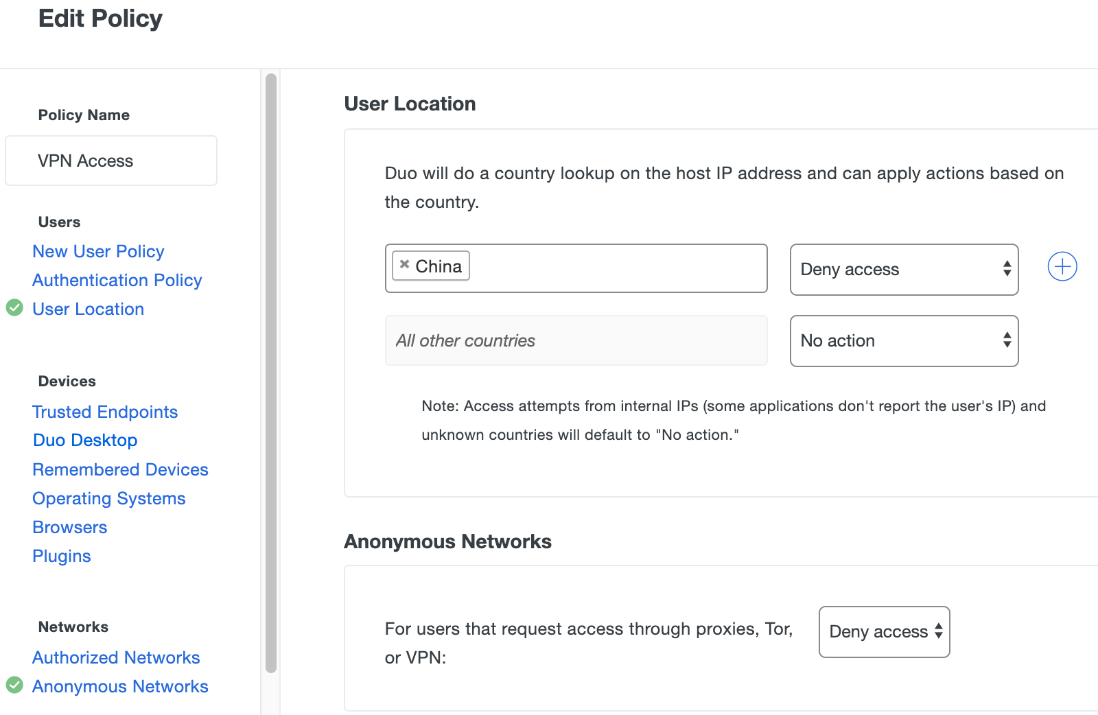 Creating an Application Policy