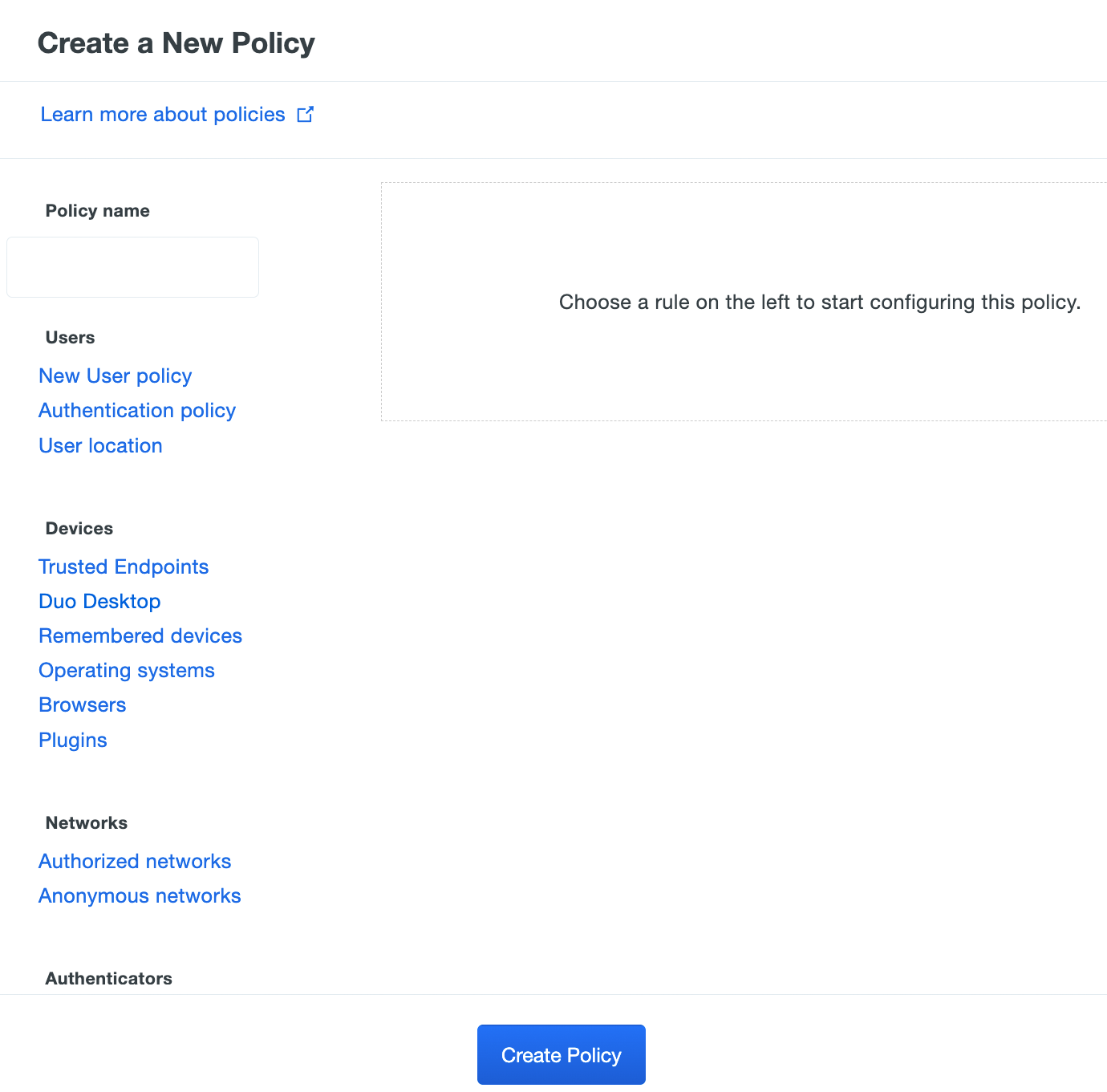 Empty Custom Policy