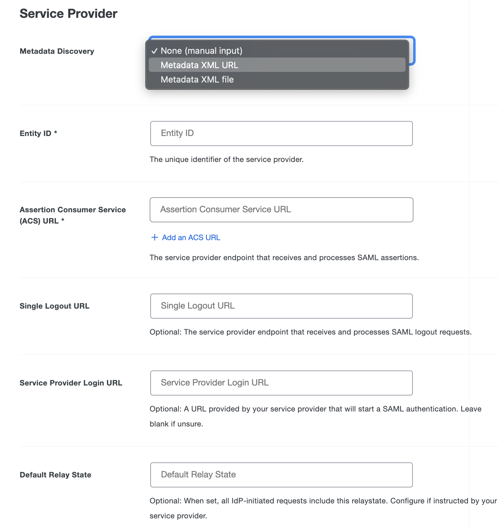 Configuring generic SAML service providers