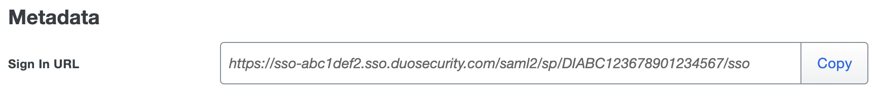 Duo Auth0 Metadata URL