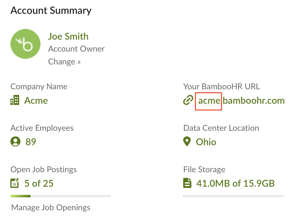 BambooHR Company Domain