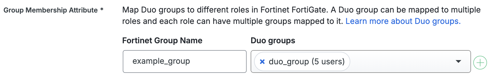 Duo Fortinet FortiGate Group Mapping