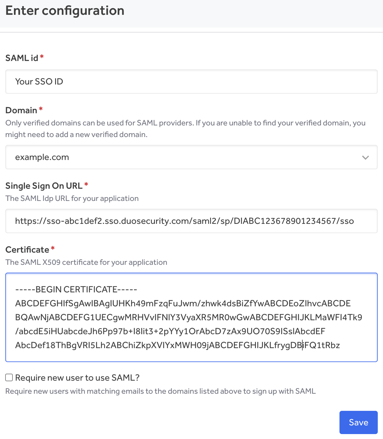 HackerOne SAML Configuration Settings