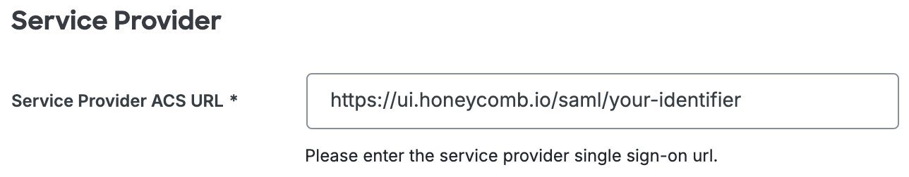 Duo Honeycomb Service Provider ACS URL