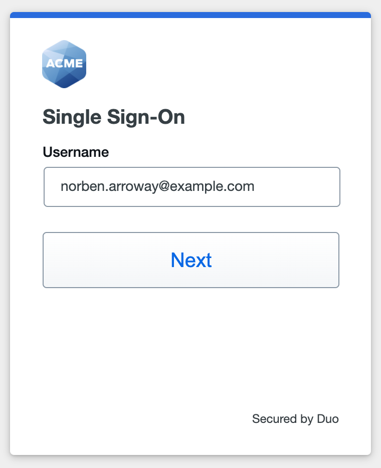 Duo Single Sign-On Login