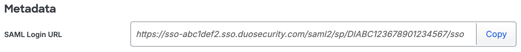 Duo Nifty Metadata URL