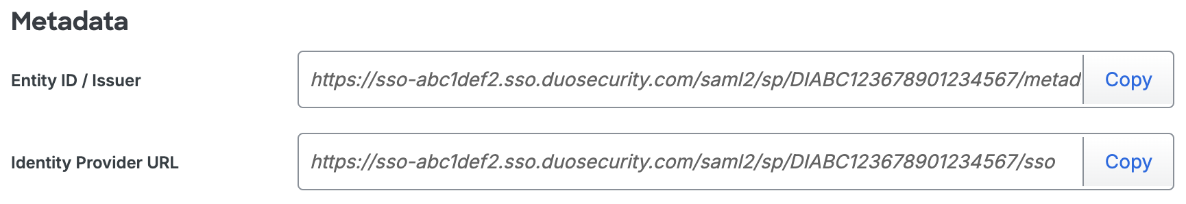 Duo OpenText Operations Bridge Integration Hub Metadata URLs