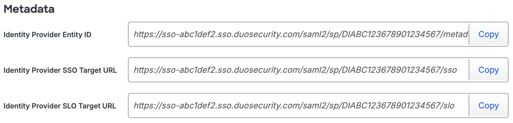 Duo Red Canary Metadata URLs