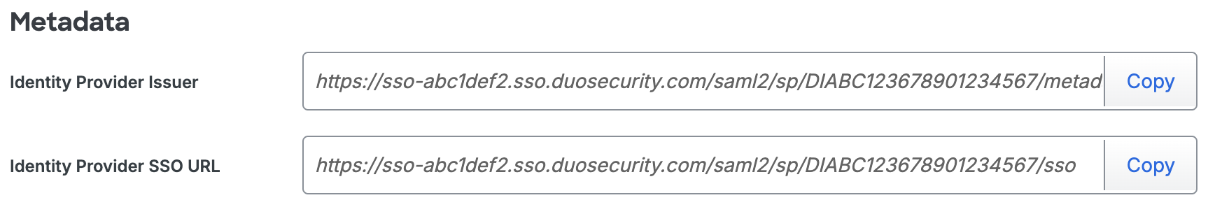 Duo Scoro Metadata URLs