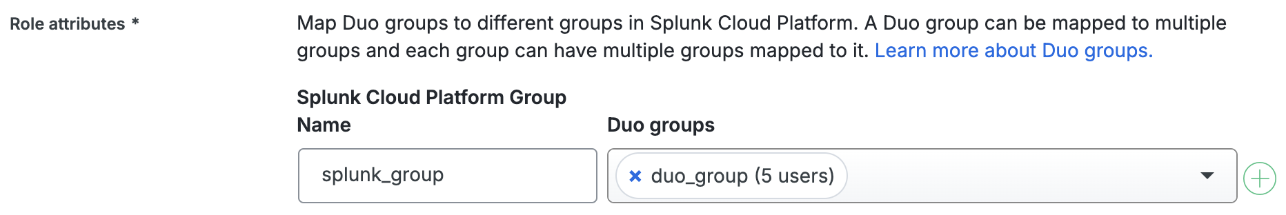 Duo Splunk Cloud Platform Group Mapping Fields