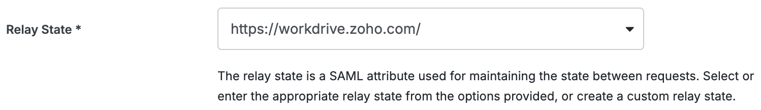 Duo Zoho WorkDrive Relay State Field