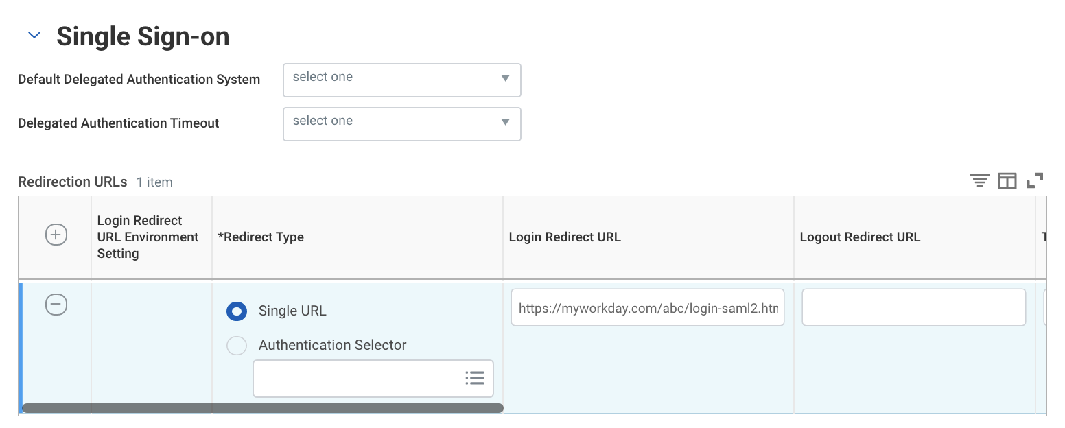 Configure Workday Redirect URLs